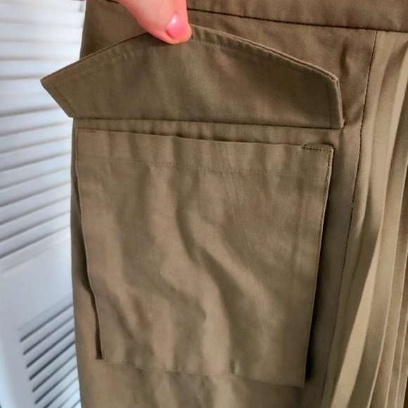 Mare Mare x Anthropologie Pleated Fall Cargo Skirt Olive Green Large EUC - Picture 5 of 9